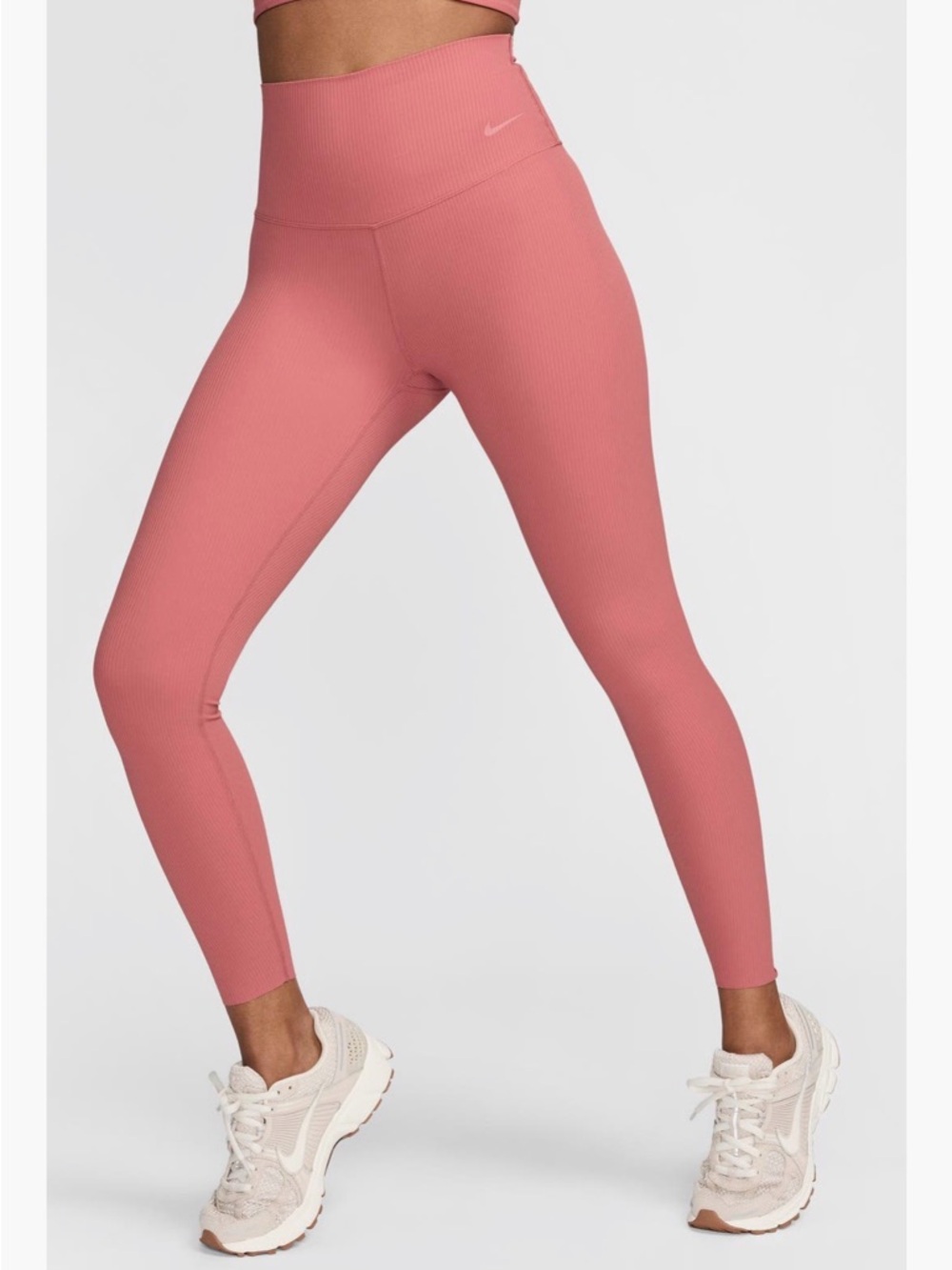 Nike Zenvy High-Waist Ribbed Leggings in Canyon Pink
